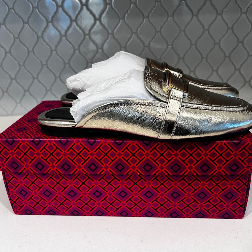 Tory Burch Metallic Gold Loafers
